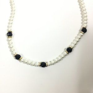 Vintage Faux Pearl Beaded Choker Necklace